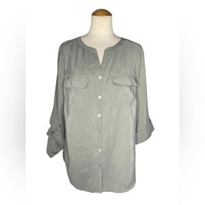 Chico's Button Front Green Blouse